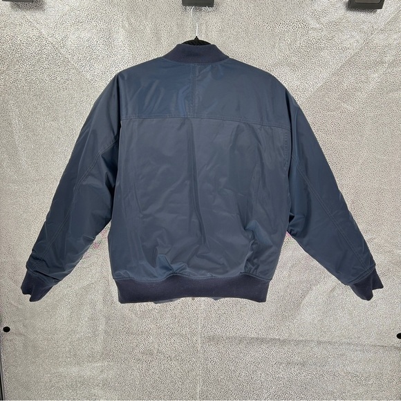 Athleta x Simone Biles Navy Blue Full Zip Sateen Bomber Jacket Size Medium - Picture 6 of 14